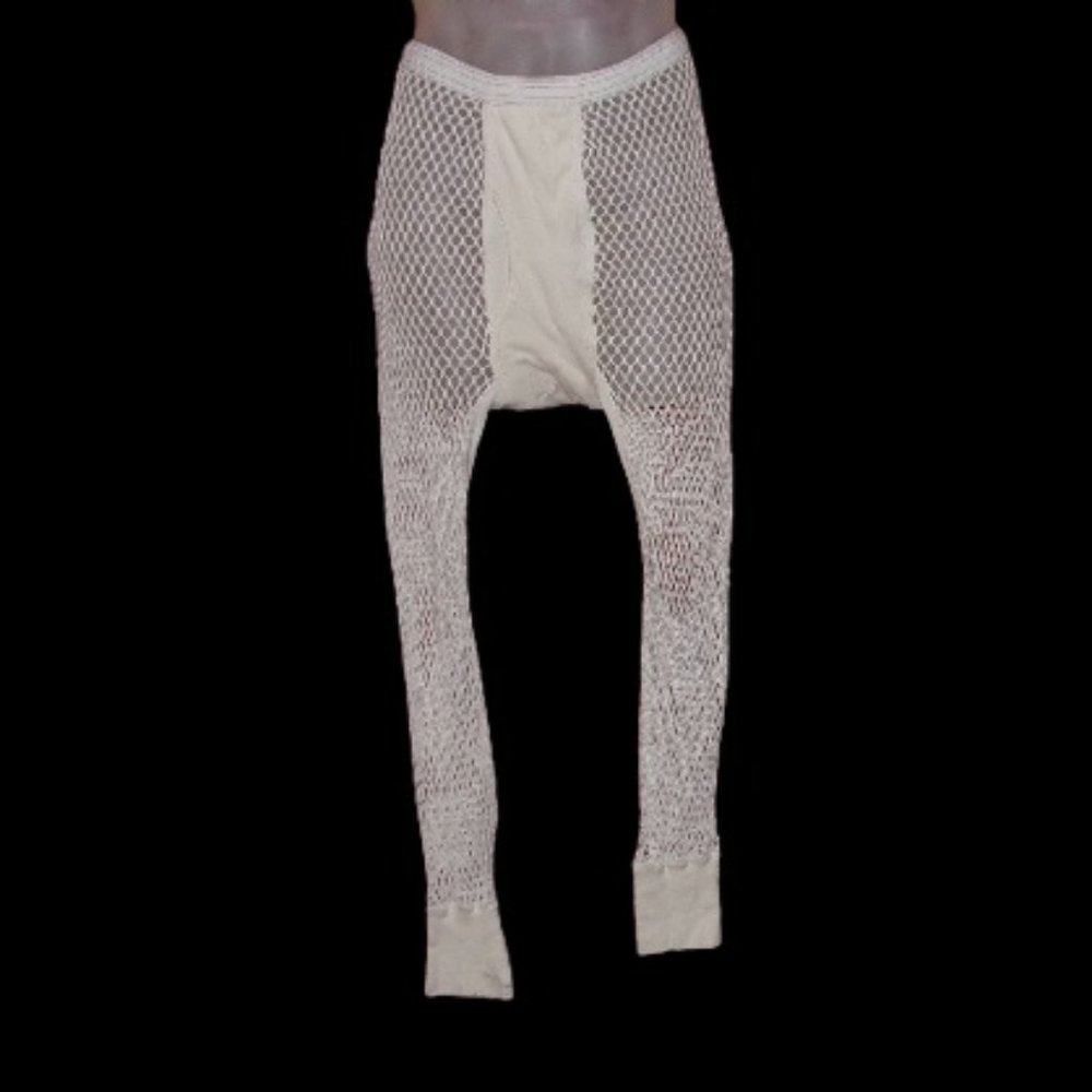 Vintage Allen A Play Skins Vented Long Johns Fishnet Retro Underwear Sexy Medium